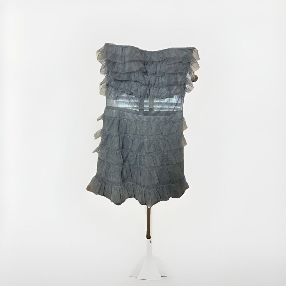GEORGIA MINI DRESS - SMOKY BLUE- VELVI- Xsmall - Picture 5 of 14